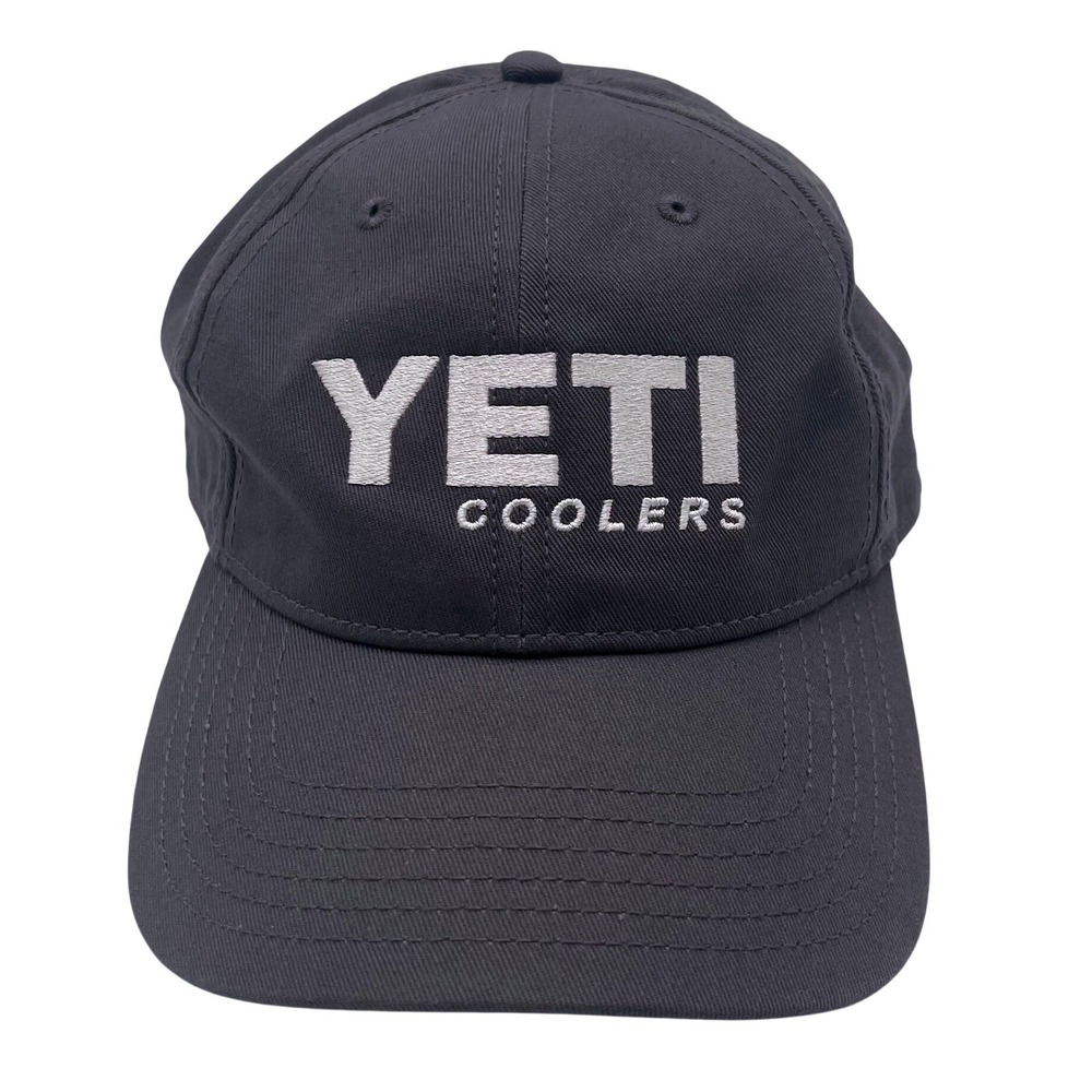 Yeti Coolers Gray Strapback Baseball Cap Hat Mens Adjustable Built For The Wild
